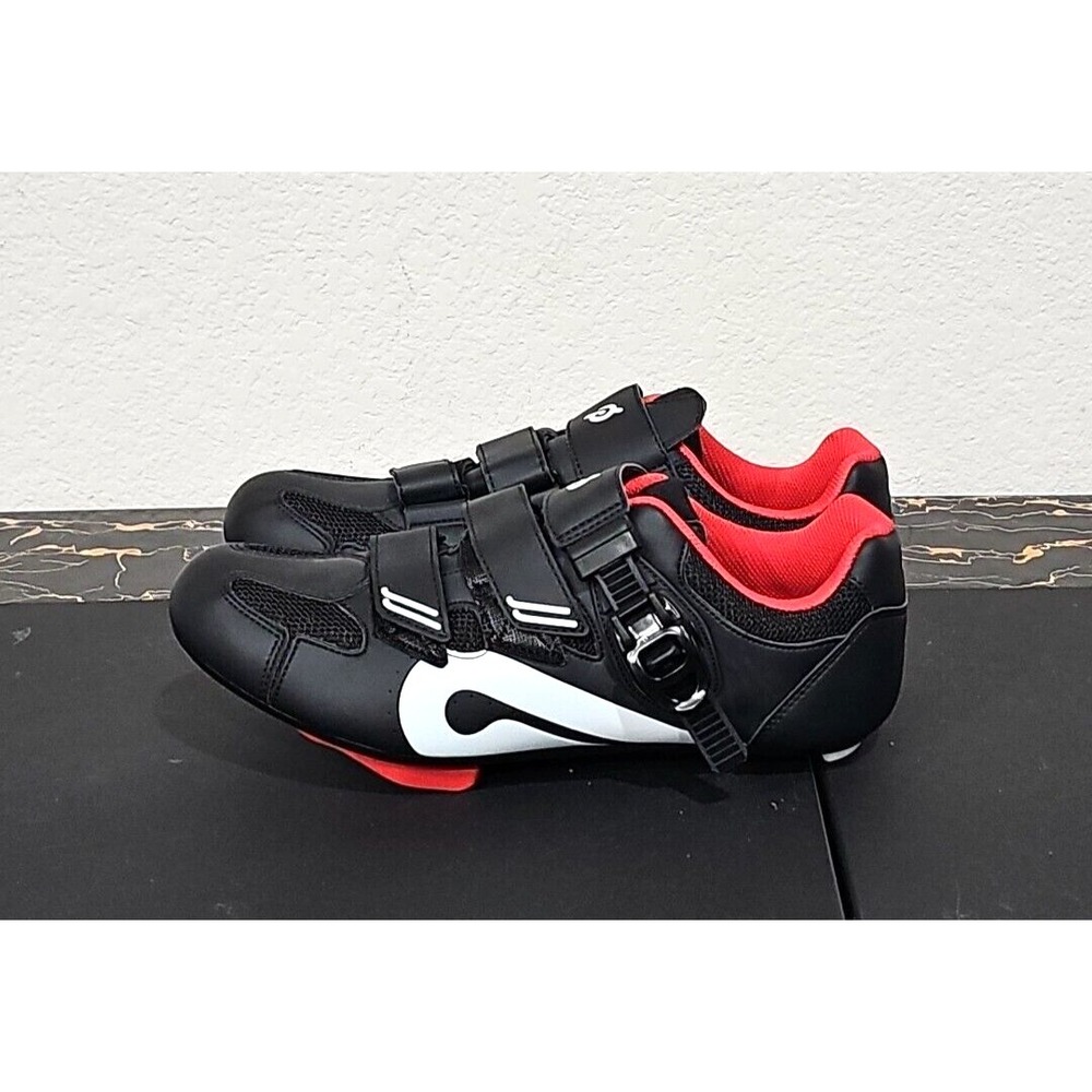 Peloton Cycling Women's Shoes Black Red With Cleats Bike Riding US 11.5 EU 42